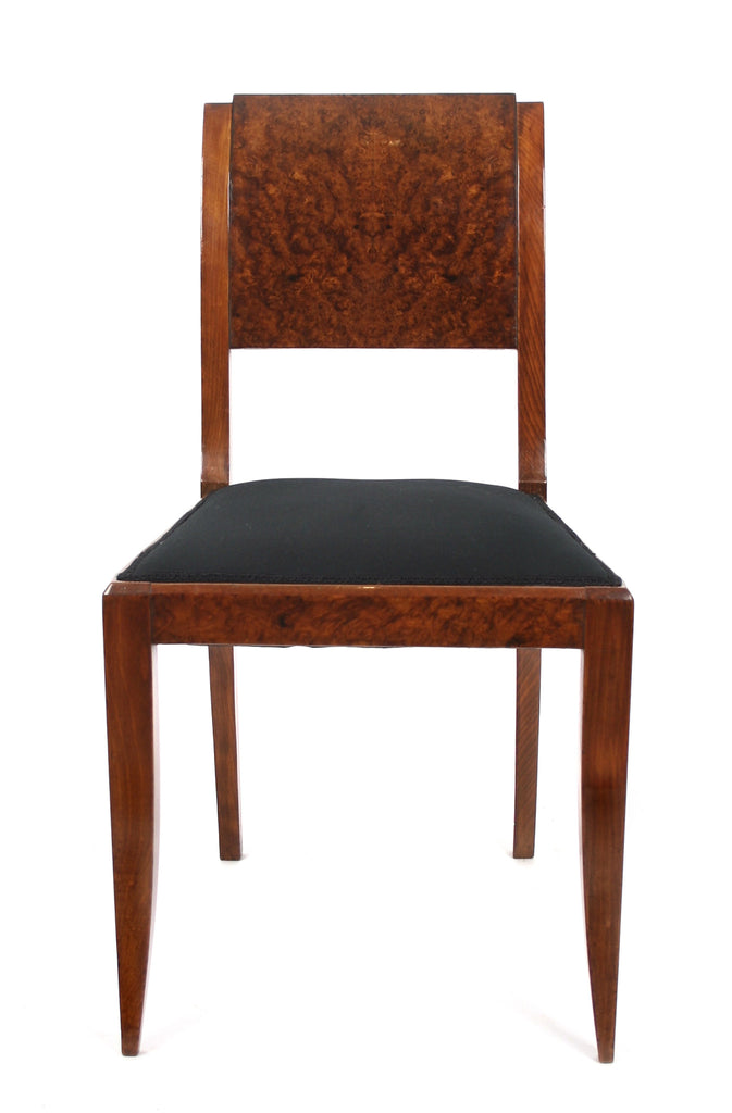 <b>SET OF 6 FRENCH ART DECO CHAIRS WITH BURLED VENEER</b><br>CIRCA 1930s</br>