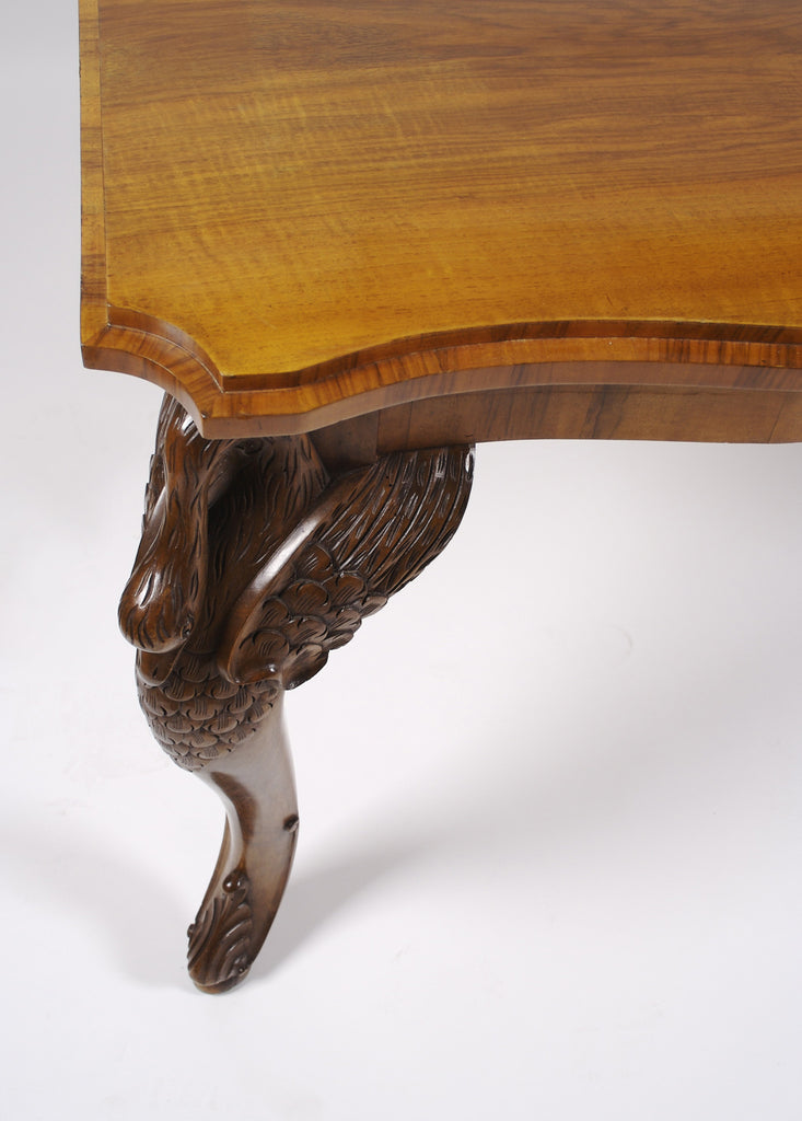 <B>FRENCH CARVED SWAN LEG TABLE</B><BR>CIRCA 1920s</BR>