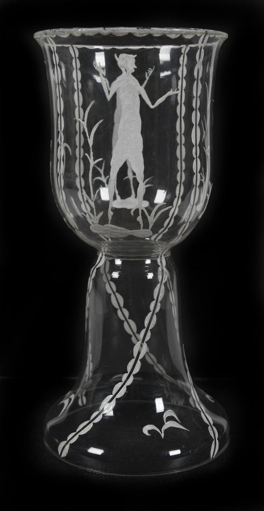 <B>DAGOBERT PECHE AND MATHILDE FLOGL</B><BR> ETCHED GLASS CUP, CIRCA 1920s</BR>