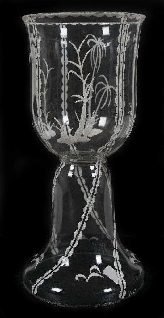 <B>DAGOBERT PECHE AND MATHILDE FLOGL</B><BR> ETCHED GLASS CUP, CIRCA 1920s</BR>