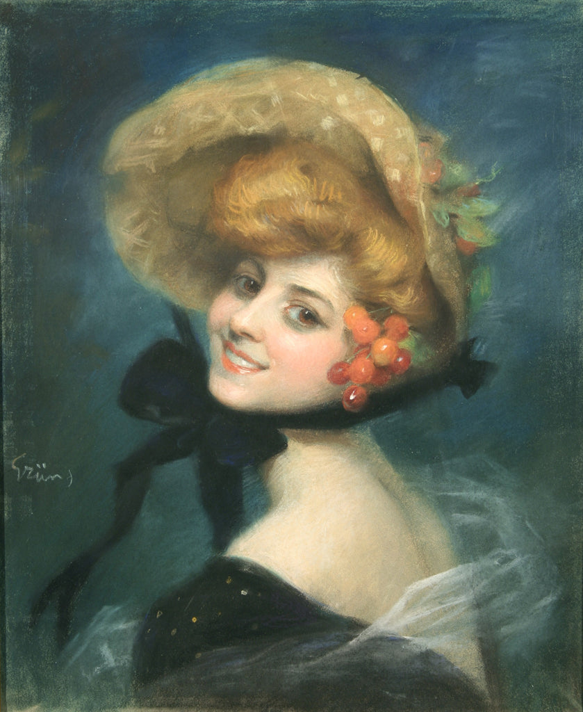 <b>JULES-ALEXANDRE GRUN</b><br>PORTRAIT OF WOMAN, CIRCA 1890</br>