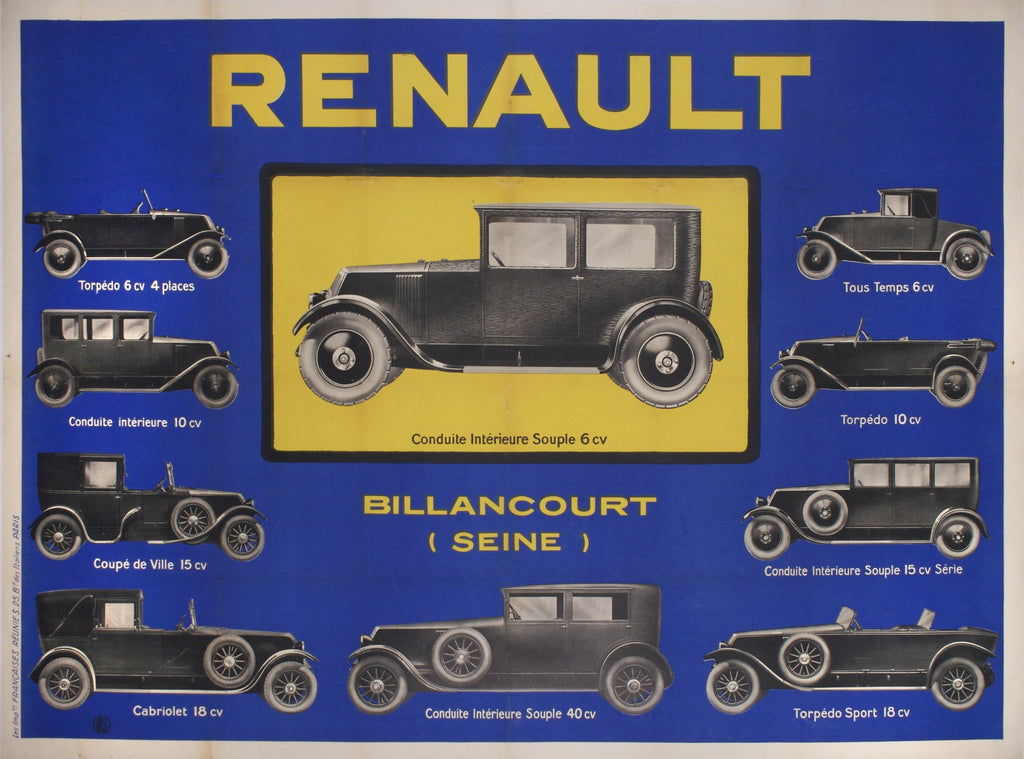 <b>FRENCH POSTER</b><br> RENAULT, CIRCA 1930s</br>