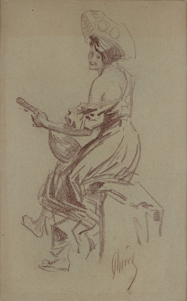 <b>JULES CHERET</b><br> WOMAN WITH MANDOLIN, CIRCA 1890s</br>