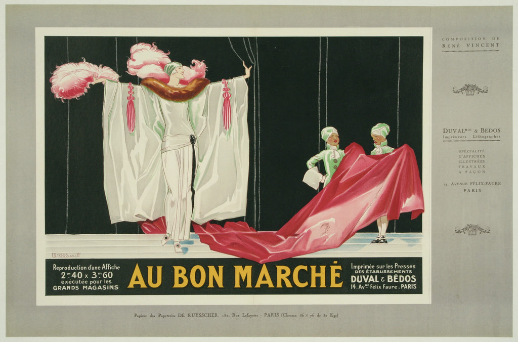 <b>RENE VINCENT</b><br> AU BON MARCHE-TAPIS AMEUBLEMENT, CIRCA 1931</br>