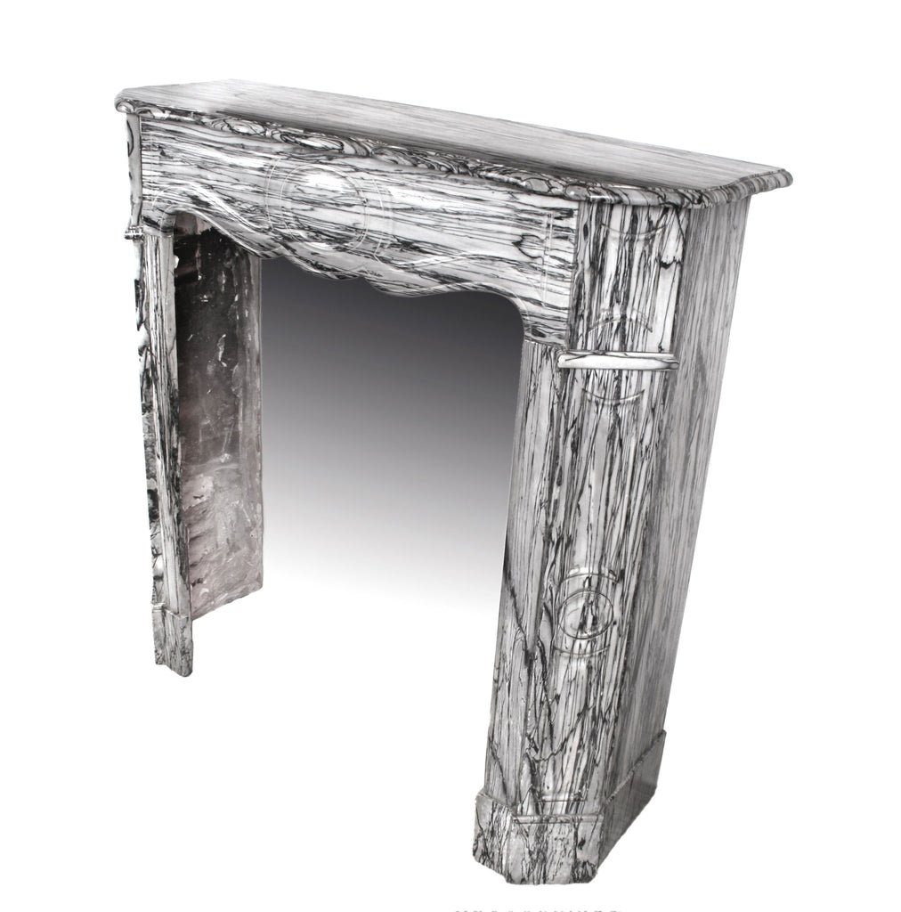<b>ITALIAN POMPADOUR STYLE MARBLE FIREPLACE MANTLE</b><br>CIRCA 1890s</br>