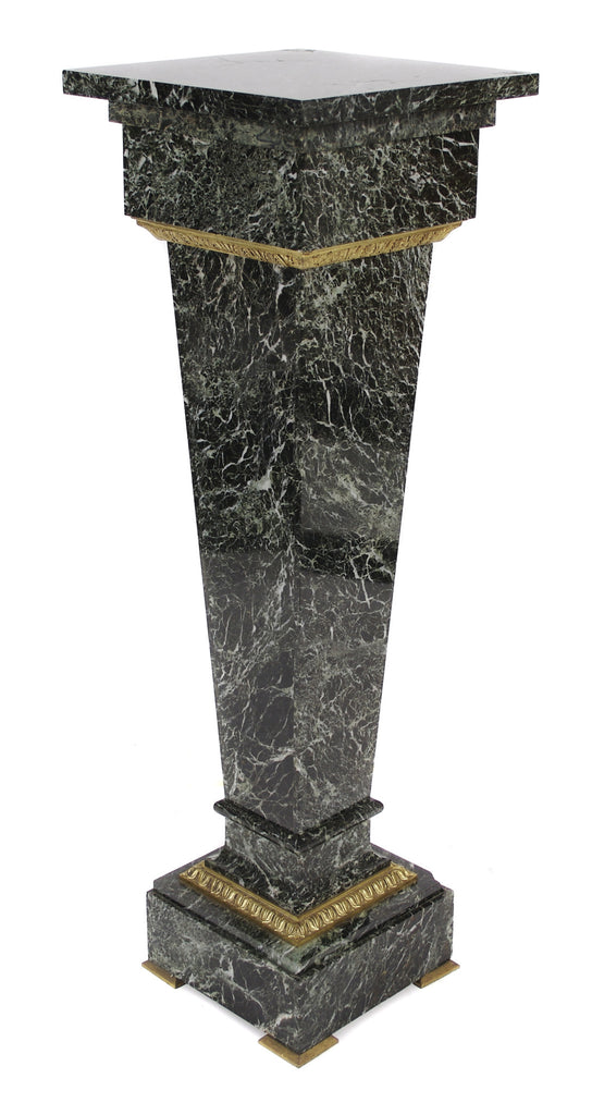 <b>MARBLE PEDESTAL WITH METAL ACCENTS</b><br>20th CENTURY</br>