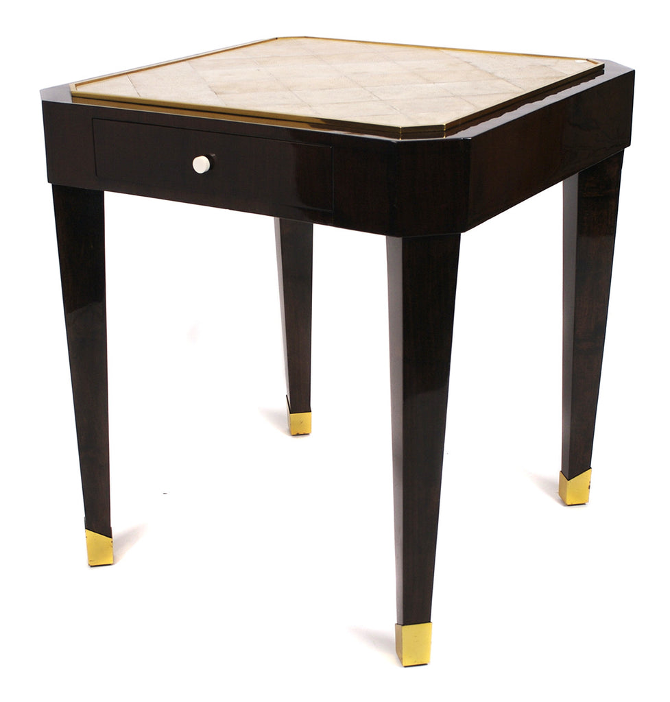 <B>FRENCH ART DECO SHAGREEN TOPPED SIDE TABLE</B><BR> CIRCA 1930s</BR>