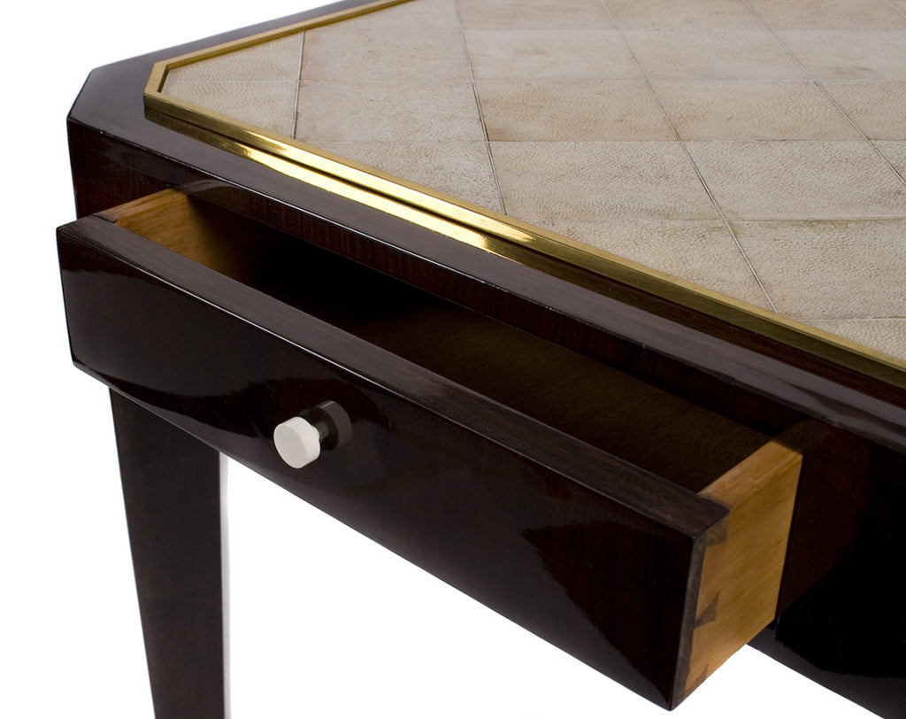 <B>FRENCH ART DECO SHAGREEN TOPPED SIDE TABLE</B><BR> CIRCA 1930s</BR>