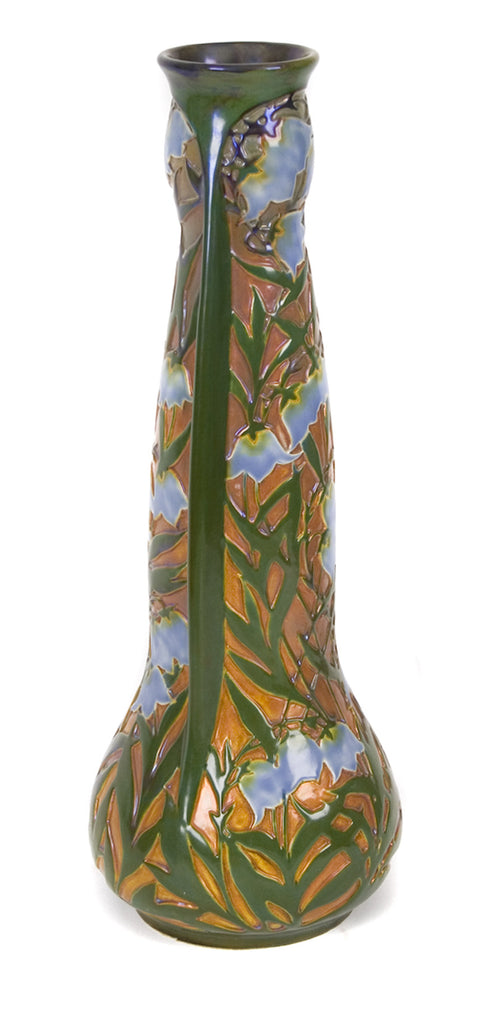 <B>ZSOLNAY</B><BR> CAMEO EFFECTS BLUEBELL VASE, CIRCA 1904-1906</BR>