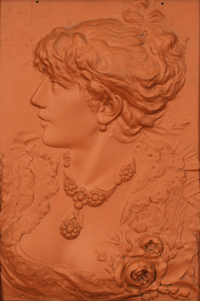 <b>ALPHONSE LEJEUNE</b><br>TERRACOTTA PORTRAIT OF A LADY, CIRCA 1900</br>