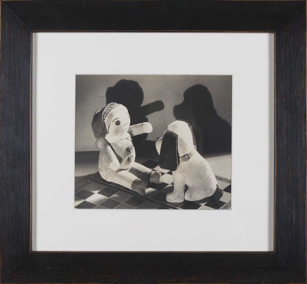 <b>ESTHER BROUILLETTE</b><br> STUFFED ANIMALS ON CHECKERBOARD, CIRCA 1930s</br>