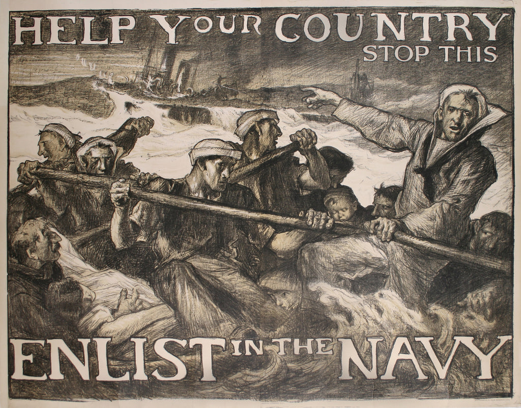 <b>FRANK BRANGWYN</b><br> HELP YOUR COUNTRY STOP THIS, CIRCA 1917</br>