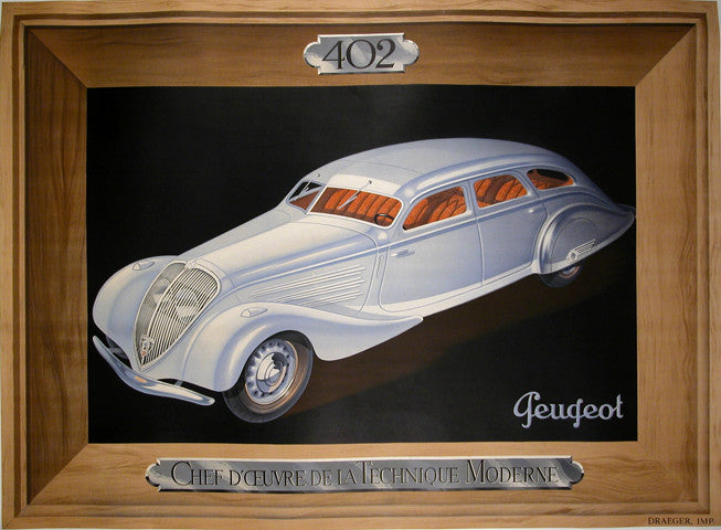 <b>FRENCH POSTER</b><br>PEUGEOT, CIRCA 1937 </br>